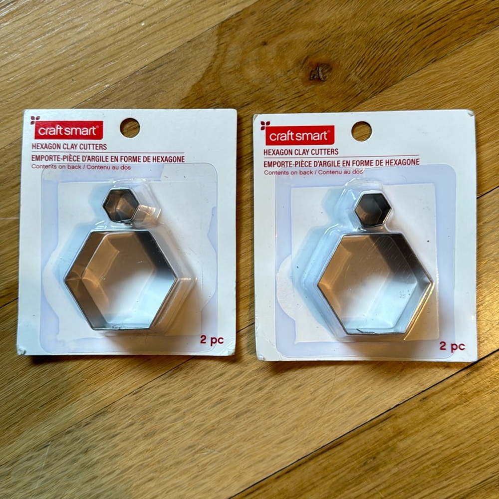 NIP - Bundle of 2 - Craft Smart Hexagon Clay Cutters (2pc each)